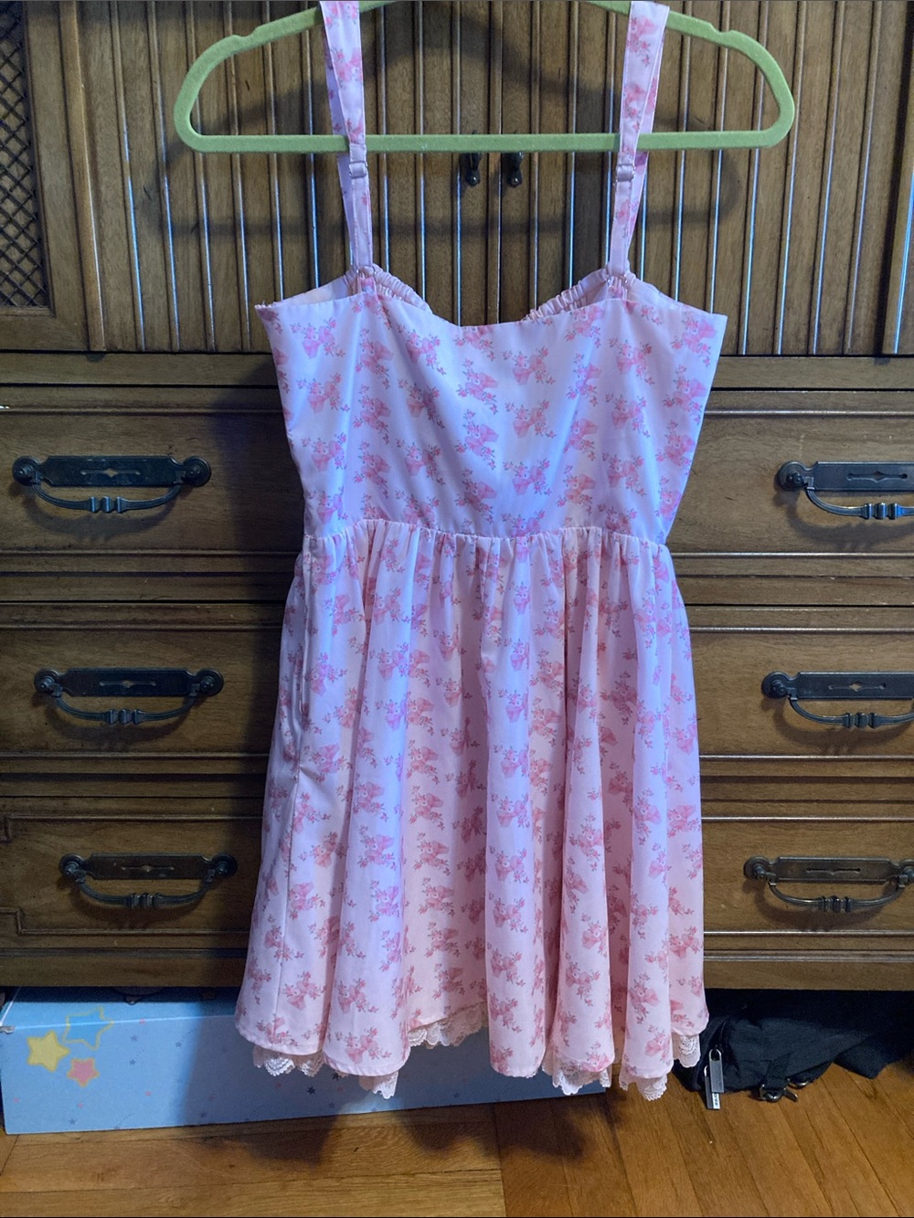 RARERAW Pink Floral Corset Mini Dress with Lace Trim - Picture 6 of 9